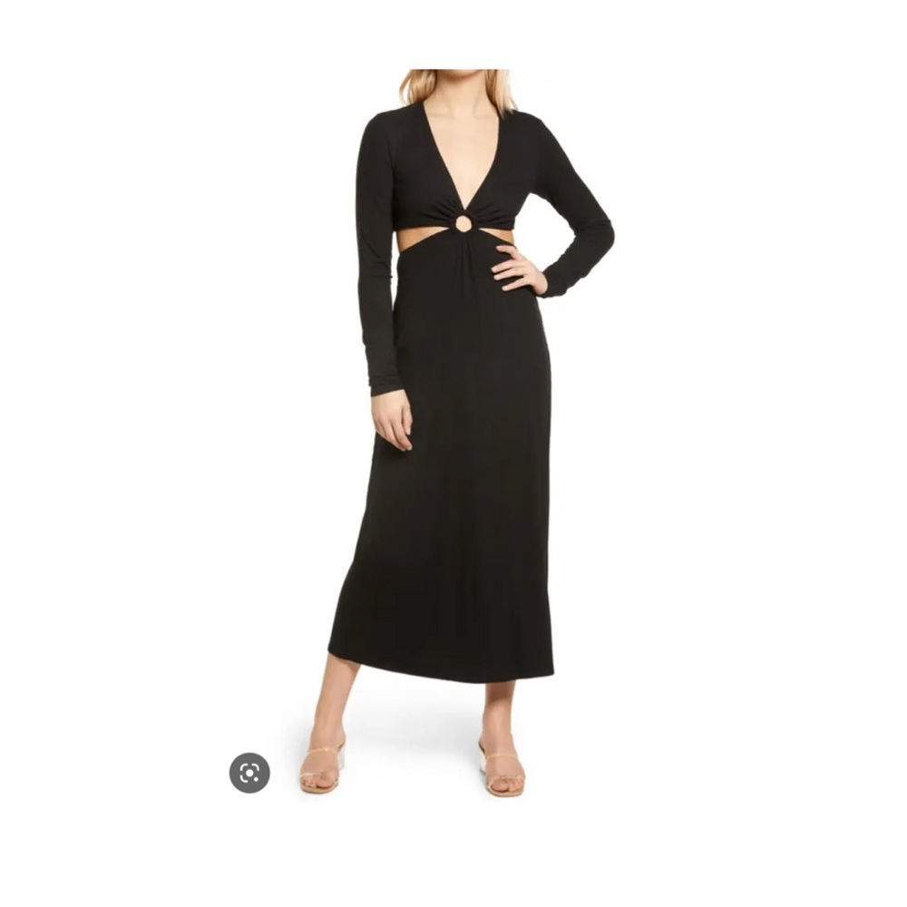 AFRM Harley Cutout waist long sleeve dress